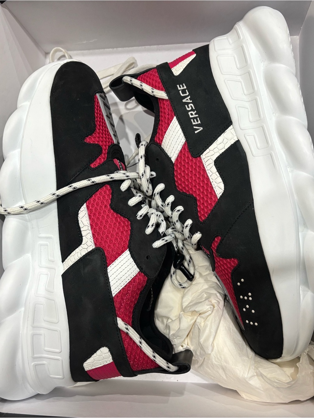 Versace Black Chain Motif Shoe Box